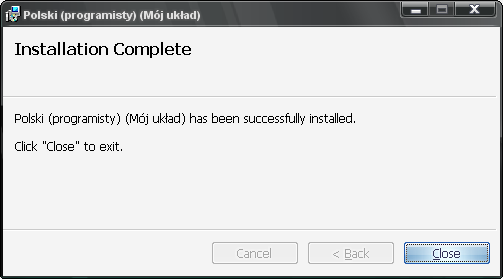 Instalacja zakończona sukcesem!