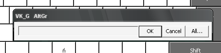Okno wprowadzania znaku